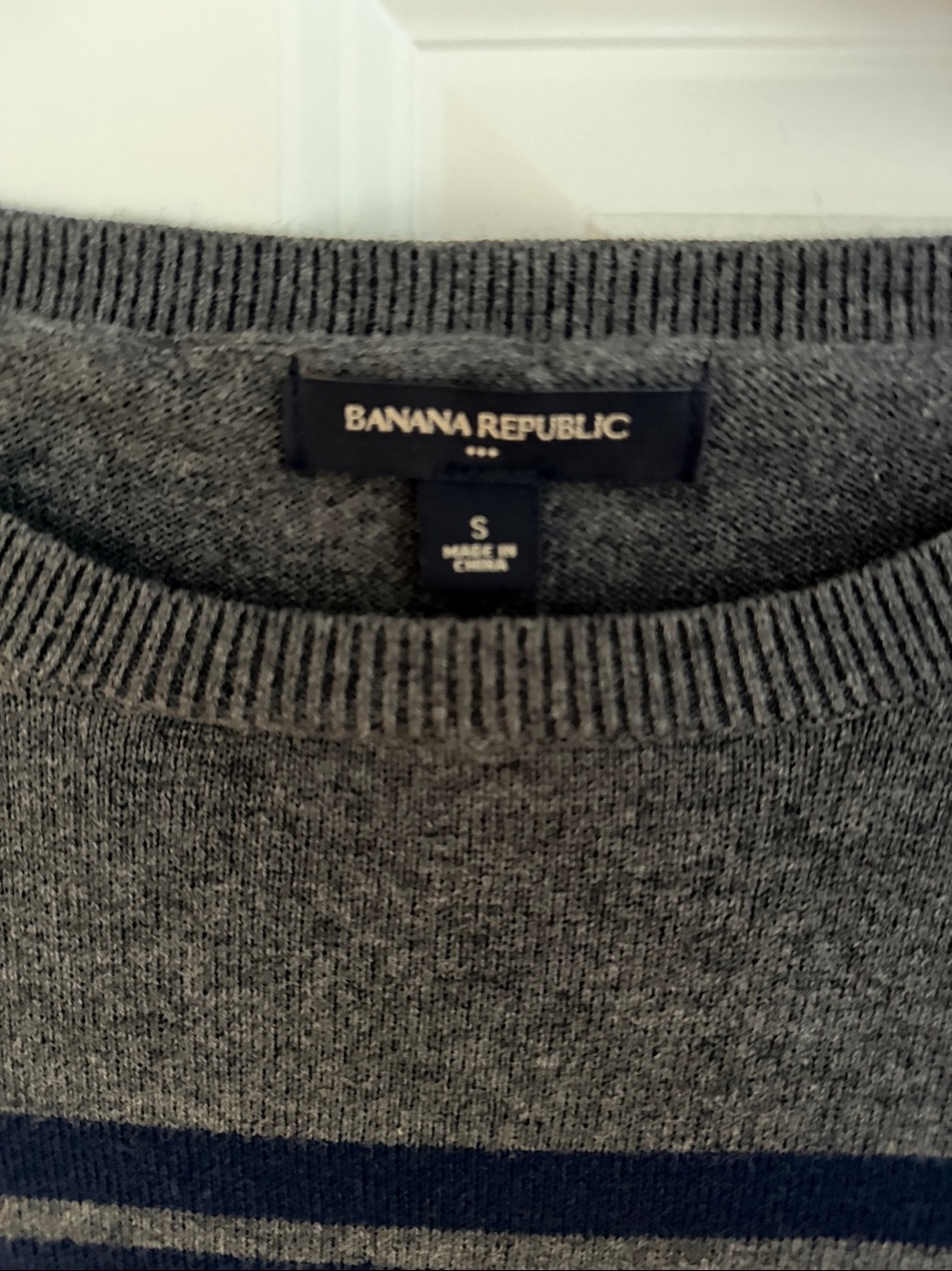 Banana Republic Navy and Gray Striped Midi Sweater Dress - Picture 3 of 5